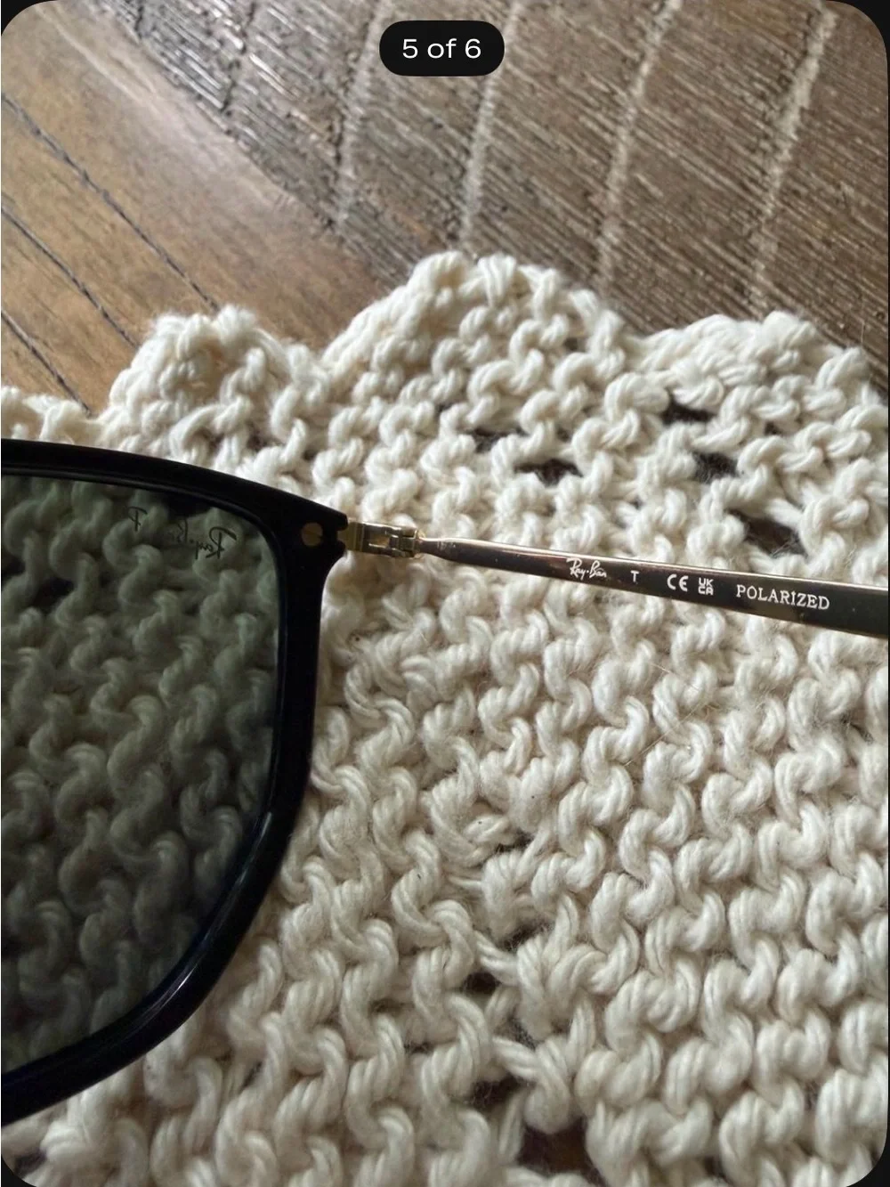 Ray-Ban Black & Gold Cat Eye Sunglasses with Dark Green Lenses